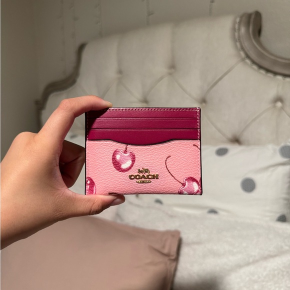 Rare Coach Pink Cherry ID Card Holder - Picture 1 of 4